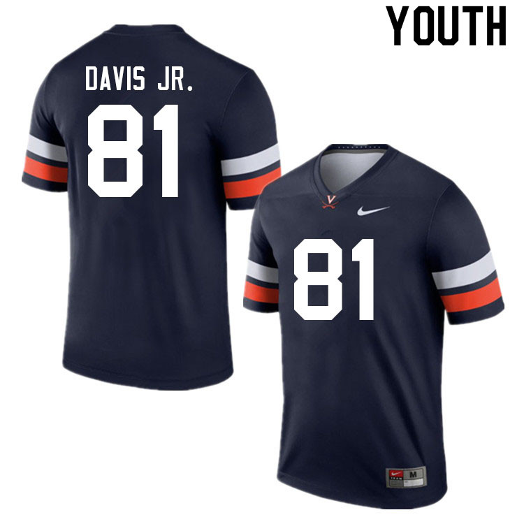 Youth #81 Lavel Davis Jr. Virginia Cavaliers College Football Jerseys Sale-Navy